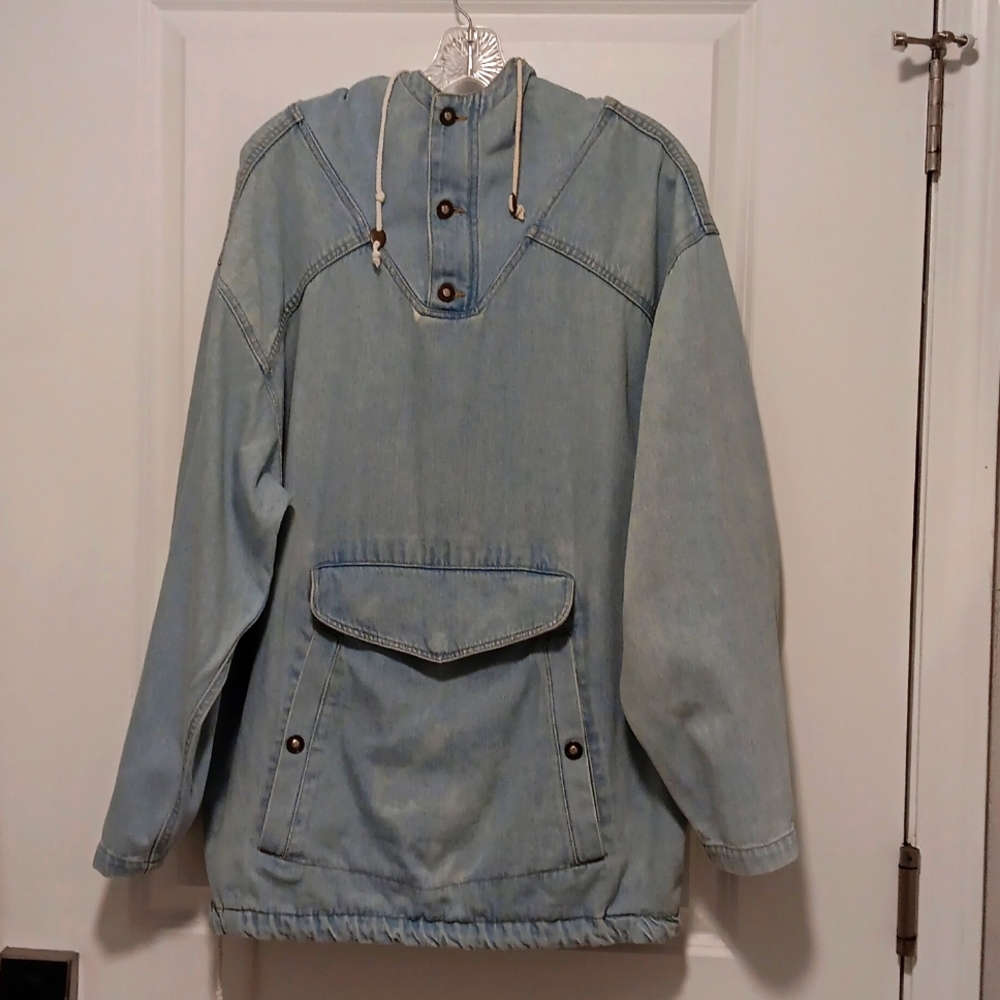 Vintage Code Zero Demin Hoodie Kangaroo pocket Jacket medium